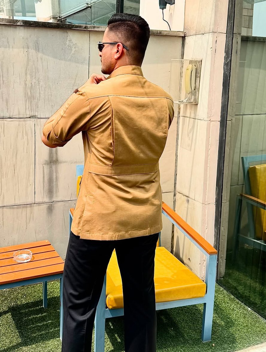 Linen Cigar Pocket Shirt with Hand Overstitches - Image 3