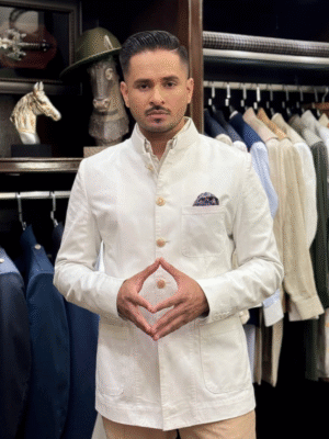 Non-Fused Twill Cotton Bandhgala